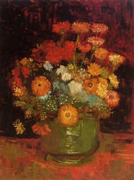 Vincent Van Gogh : Vase with Zinnias